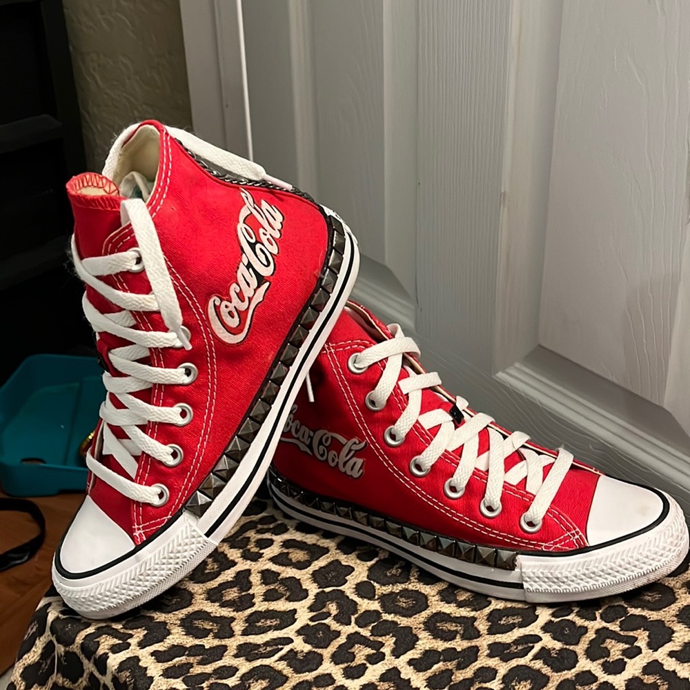 Custom Studded Converse, Coke- Cola themed